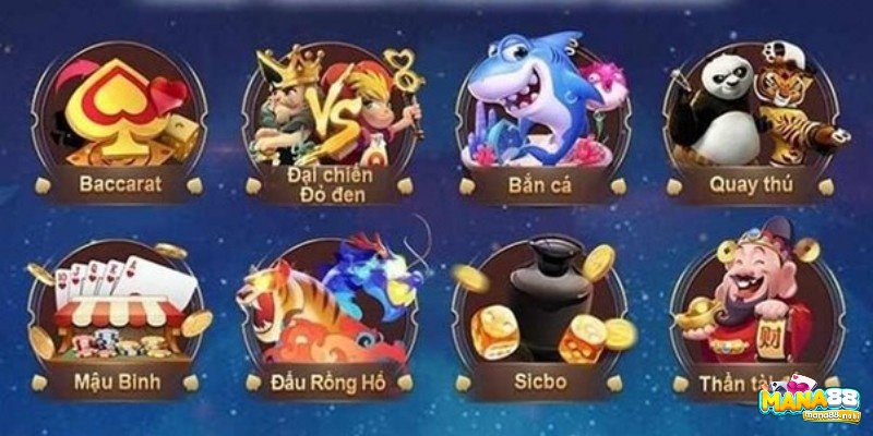 Trong danh sách sản phẩm của web game thì game bài là một phần không thể thiế