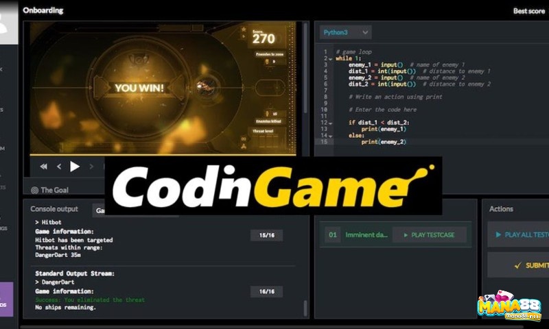 Codin game với mục tiêu bảo vệ con tàu thông qua các kiến thức lập trình đơn giản