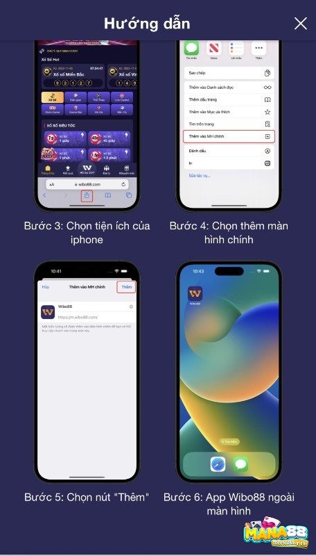 Tải app Wibo88 cho iOS rất dễ thực hiện