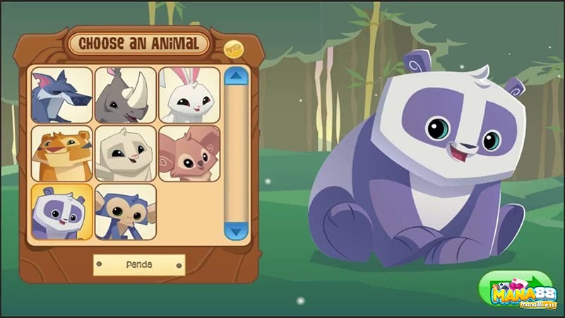 Phong cách hoạt hình dễ thương và màu sắc rực rỡ trong game Animal Jam