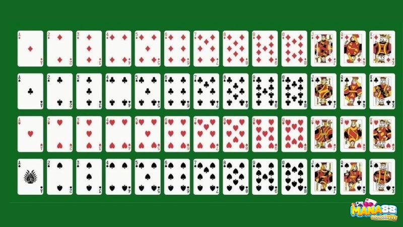 Giá trị 52 lá trong luật chơi bài tiến lên miền bắc