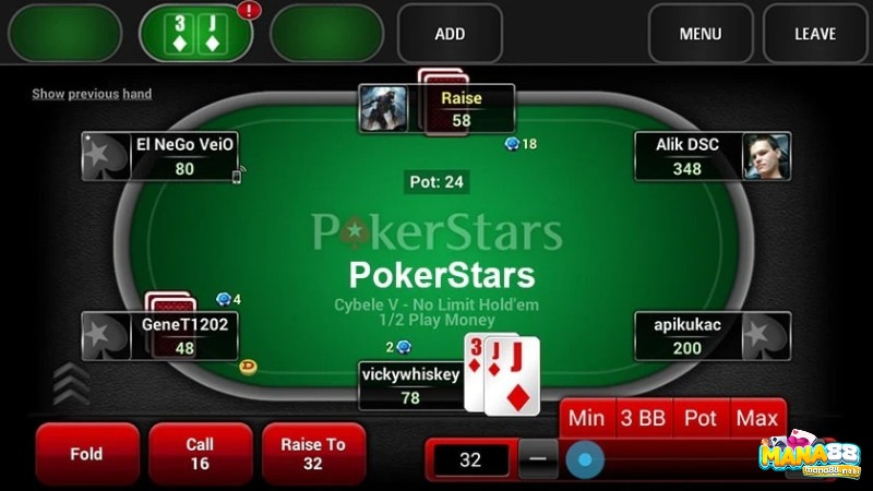 Các hành động cược tố trong luật chơi poker