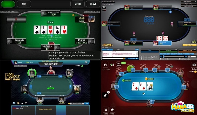 Một ván bài texas hold'em diễn ra qua nhiều vòng cược khác nhau