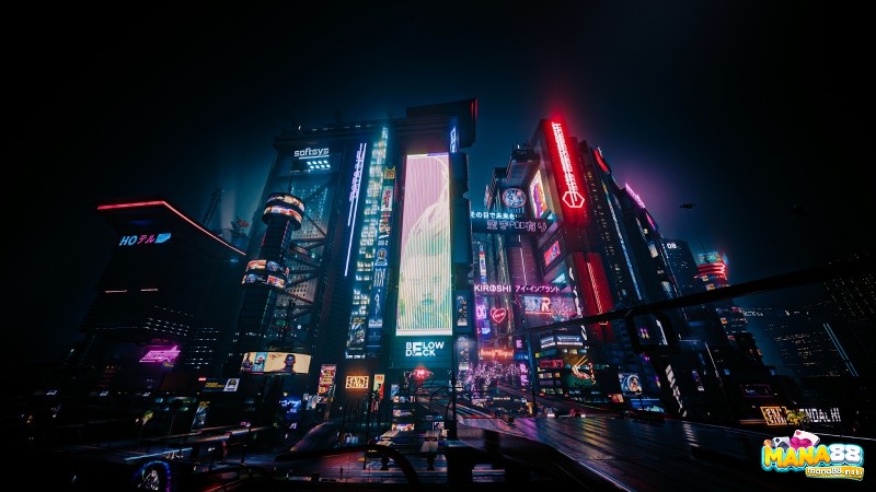 Night City rực neon trong Cyberpunk 2077 phiên bản PC