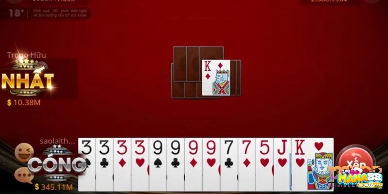 Một người chơi đánh hết bài thì ván game bài tiến lên uy tín sẽ kết thúc