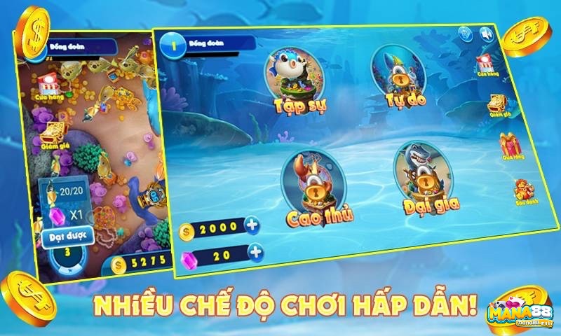 Nhiều chế độ chơi hấp dẫn để anh em ngư thủ thoả sức thể hiện kỹ năng của mình