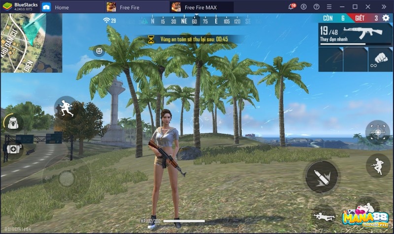 Đồ họa chân thực và hiệu ứng chiến đấu sống động trong Free Fire MAX.