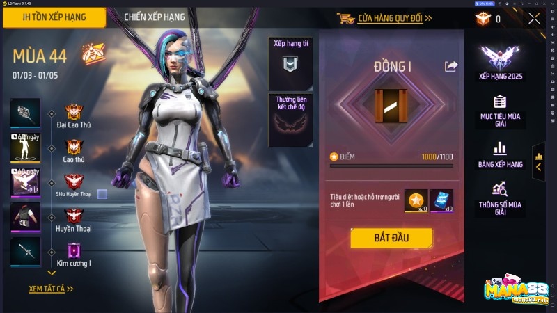 Giao diện chiến đấu đặc trưng và phong cách chơi tốc độ cao trong Free Fire.