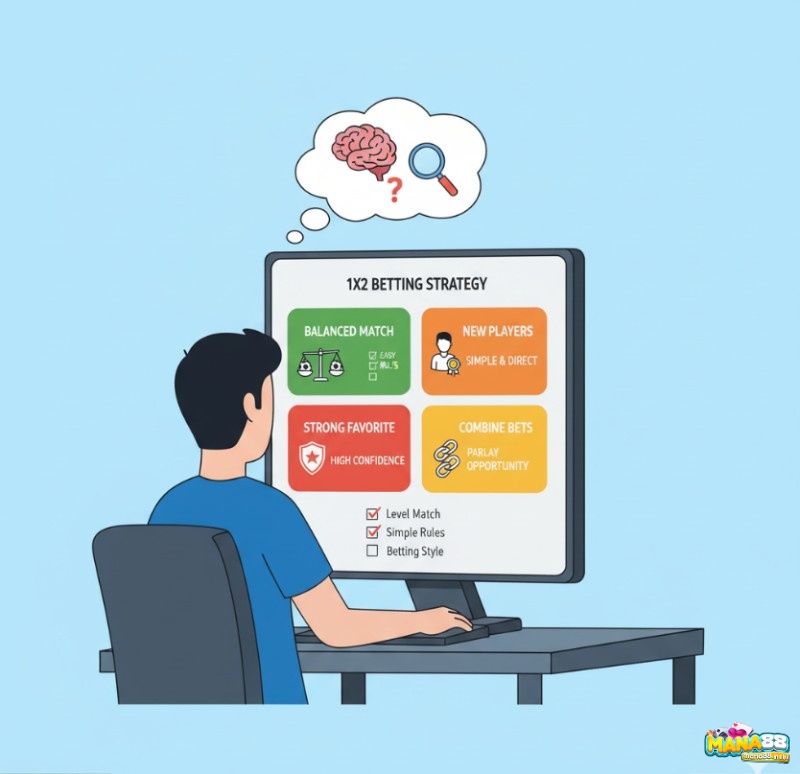 Người chơi cân nhắc ưu tiên kèo 1X2 trong các trận đấu cân bằng hoặc khi mới bắt đầu cá cược