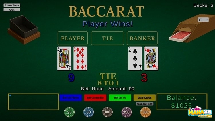 Tổng điểm được tính bằng cách cộng các giá trị điểm của các lá bài