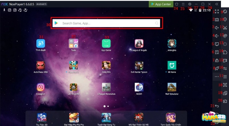NoxPlayer - giả lập linh hoạt với nhiều phiên bản Android và máy ảo
