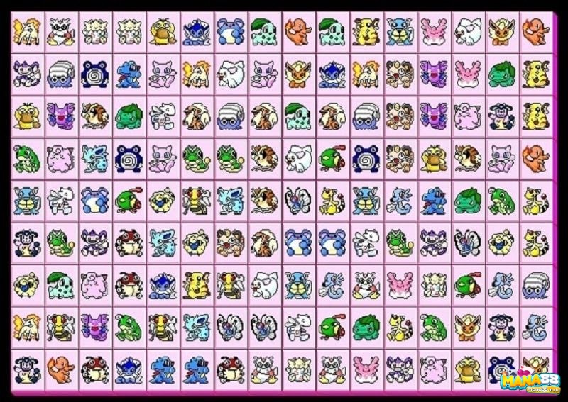 Đồ họa 2D nhiều màu giúp người chơi nhận diện nhanh các biểu tượng Pokémon trên bàn