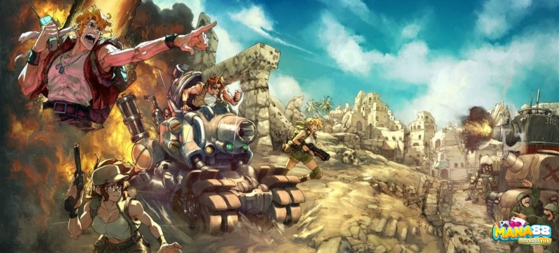 Metal Slug chịu hỏa lực trước khi kích hoạt Slug Attack